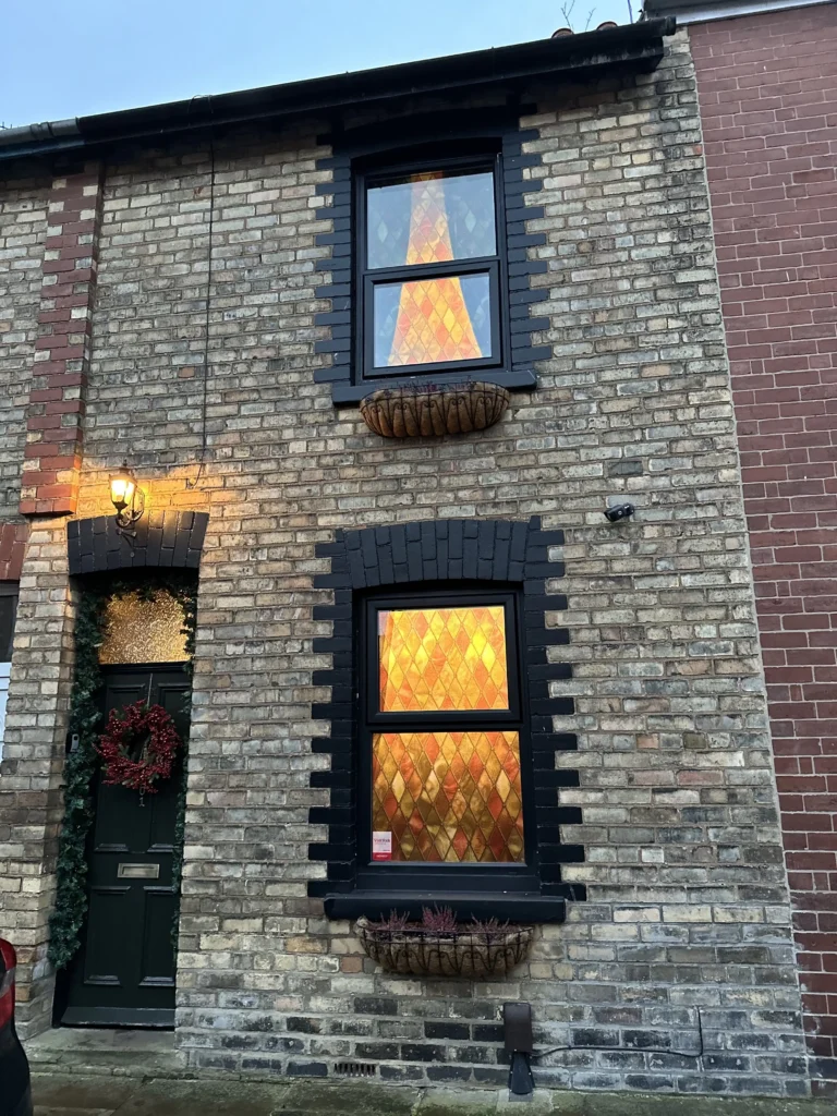 Outside of the Harry Potter-themed home which was turned into a witchy wonderland ahead of the festive season.