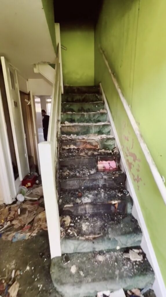 staircase of the 172 homes left to rot, London estate