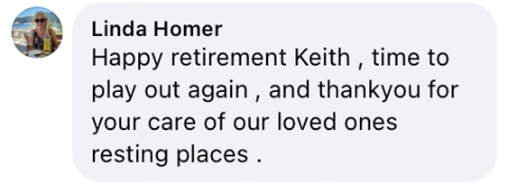A social media user comments on Keith Jackson’s retirement.