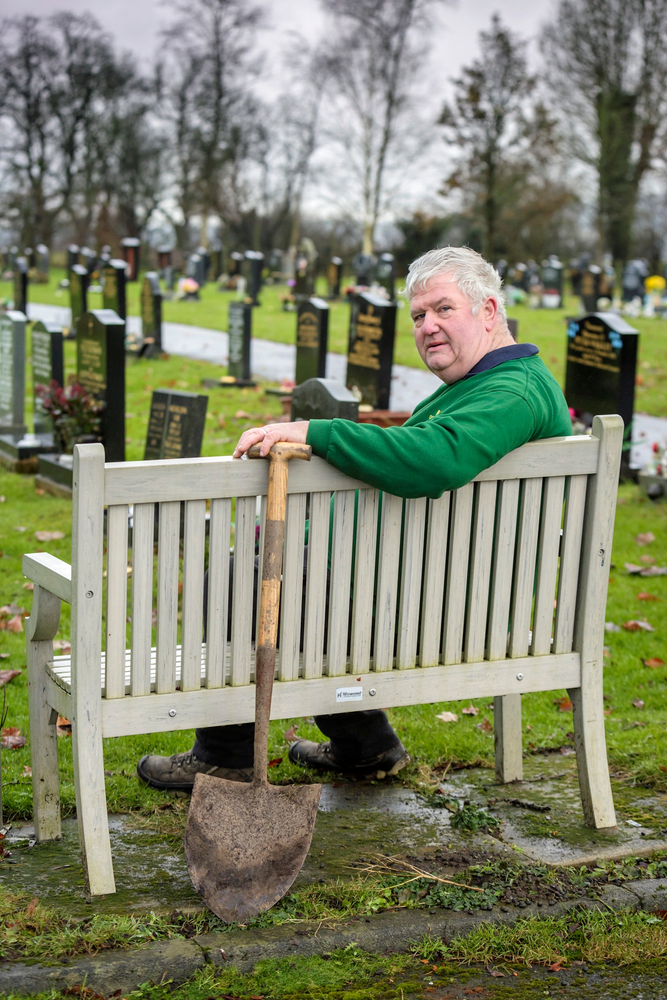 Keith Jackson the gravedigger who is retiring after 35 years of service.