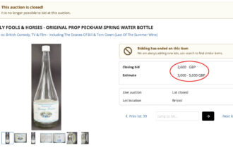Del Boy's Peckham Spring Water product page on their website.