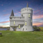 the Fisherman's castle' with armoured knights and throne, which is up for sale outside view.
