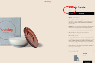 Harry Styles' candle on sale for £80, product page on their website.