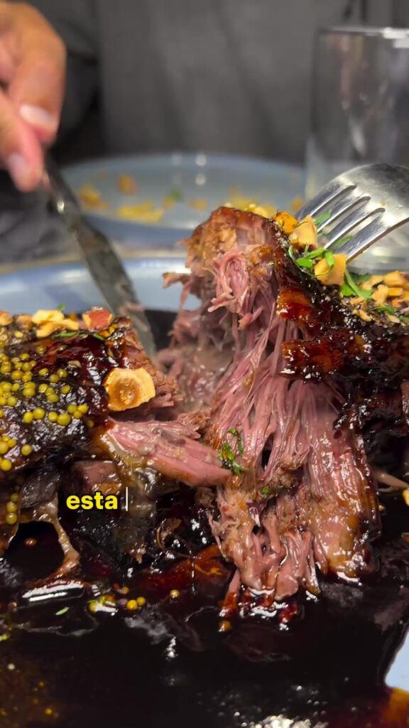 Video grab - Inside the Maradona restaurant beef dish.