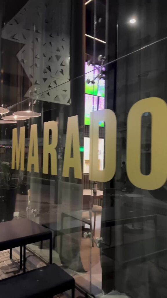 Video grab - Inside the Maradona restaurant.