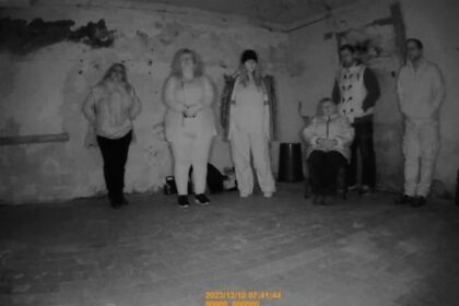 The team of experts inside The nunnery, investigating the paranormal activity.