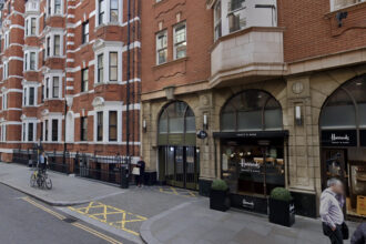 The car park entrance.