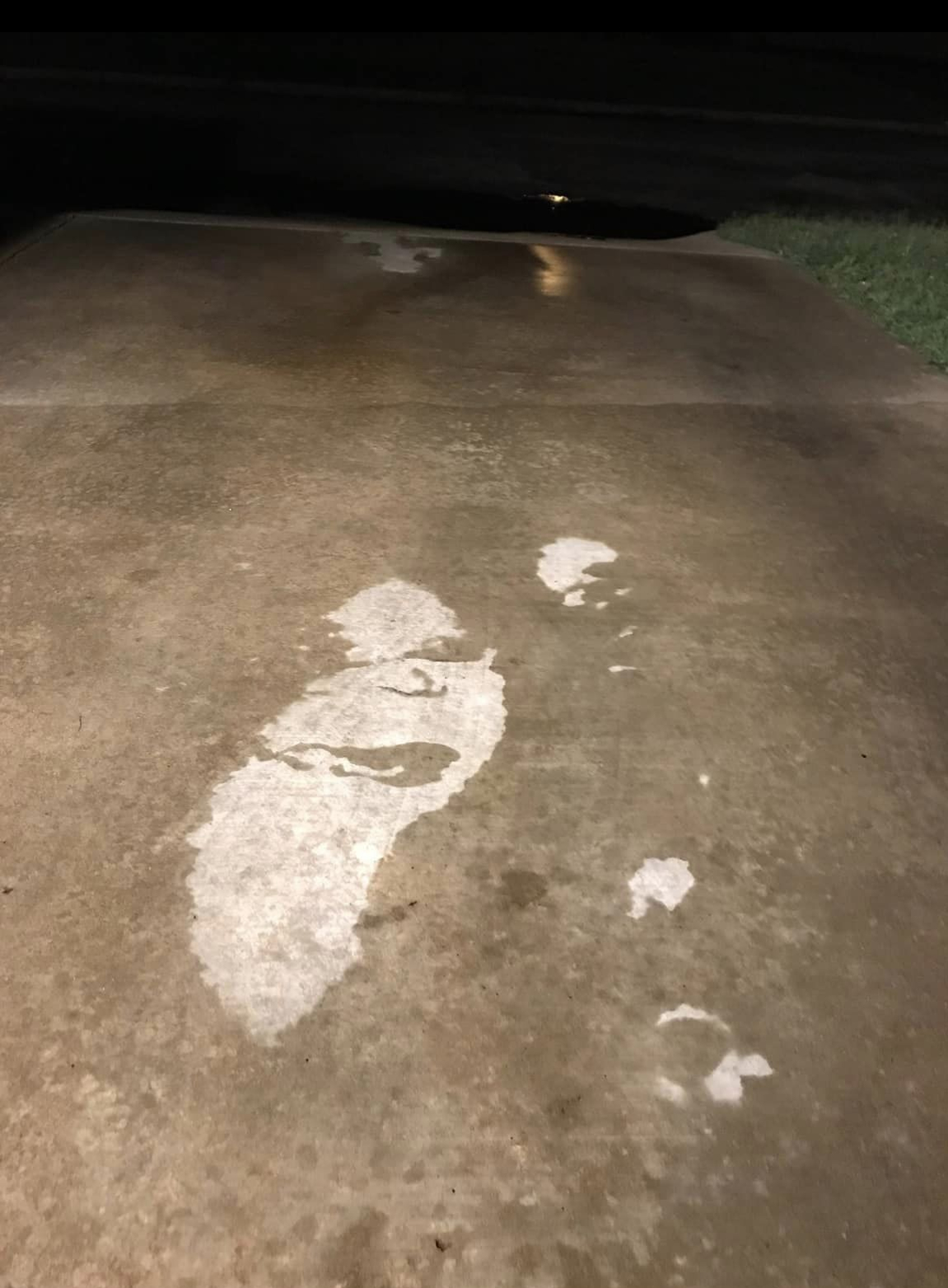 The face of Ozzy Osbourne on a woman’s driveway.