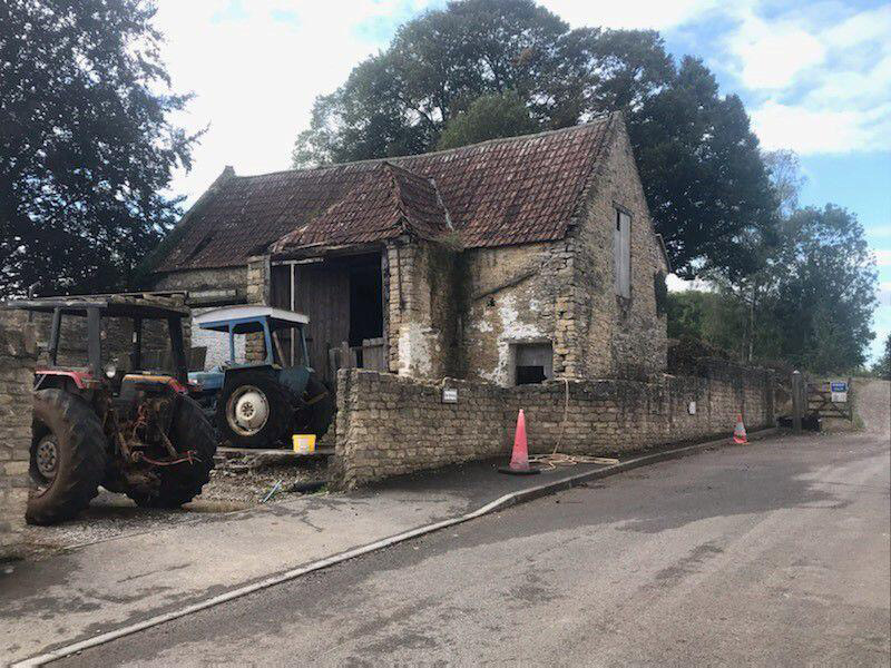 The derelict barn which is up for sale.