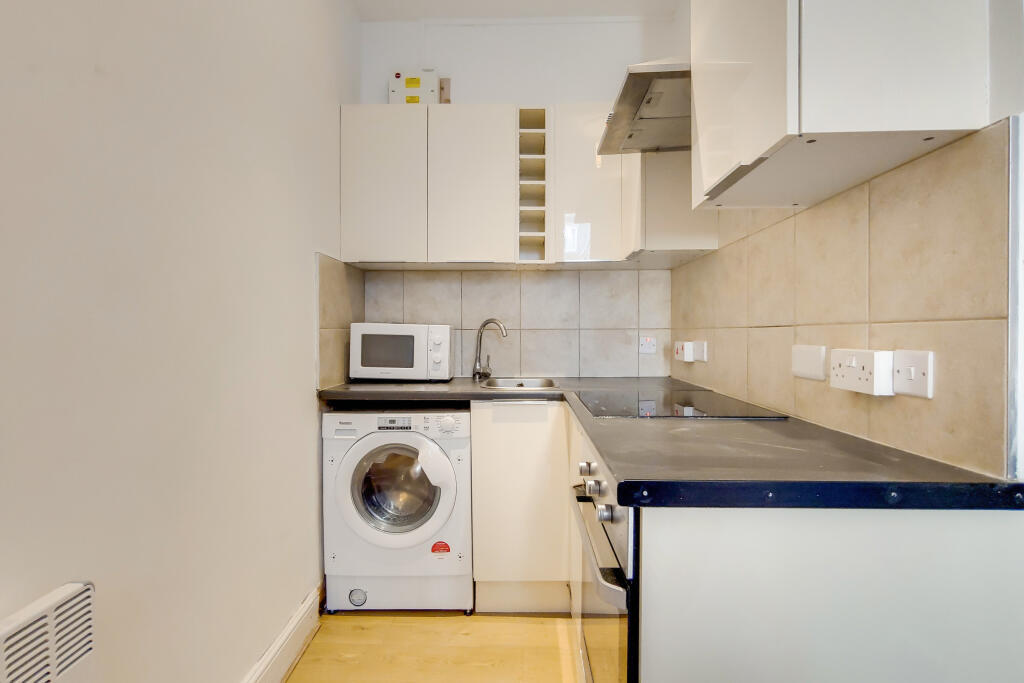 Inside the studio flat in West London, which is up for rent