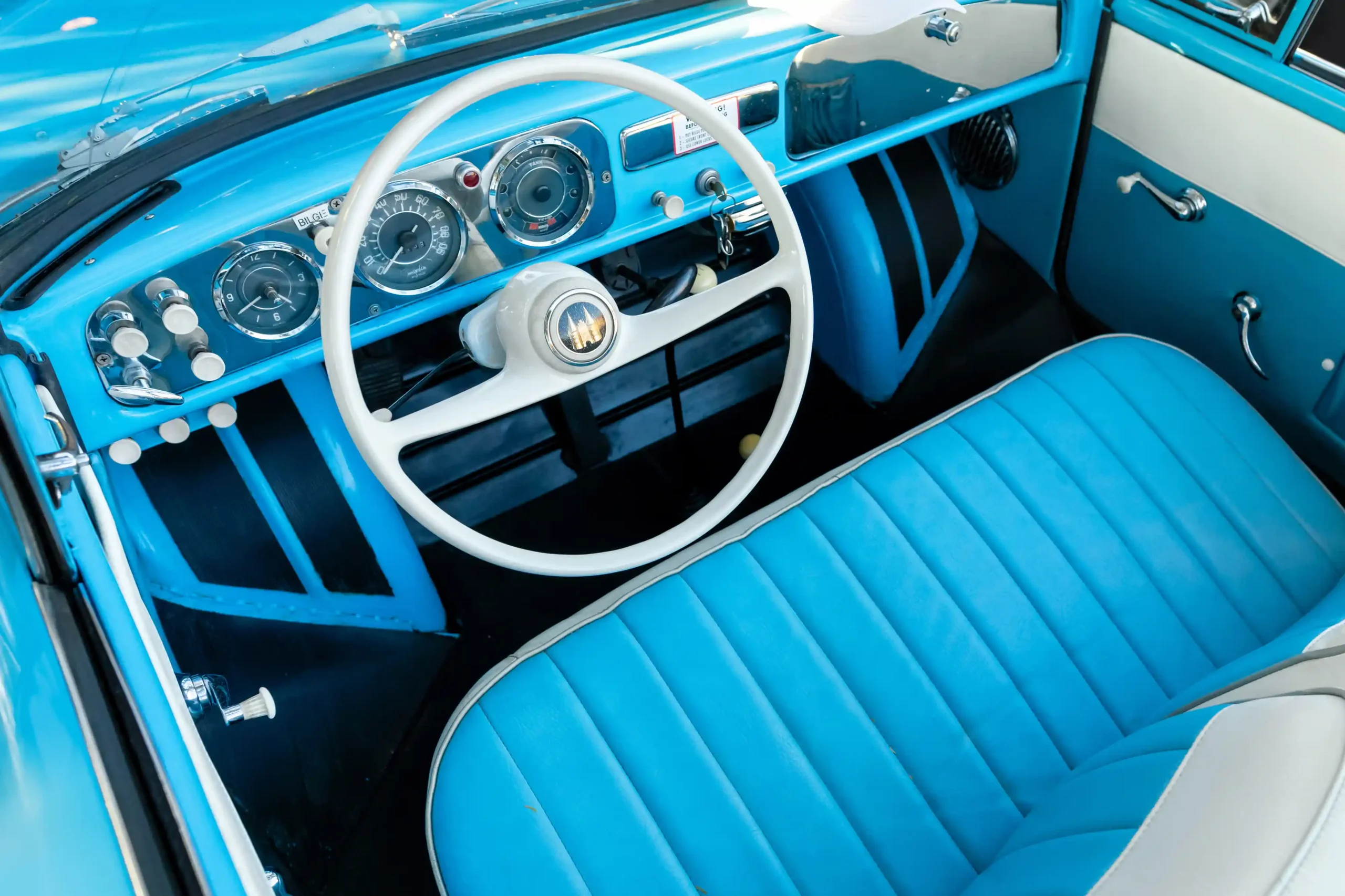 The classic 1962 Amphicar 770 James Bond-style, amphibious car.