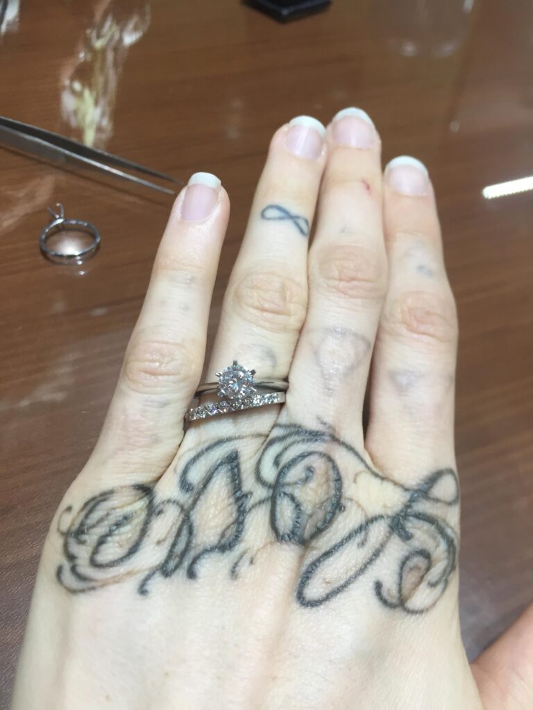 Lauren Burnside’s hand tattoo.