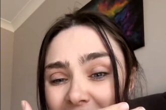 Video grab of Lauren explaining why she regrets getting tattoo’s.