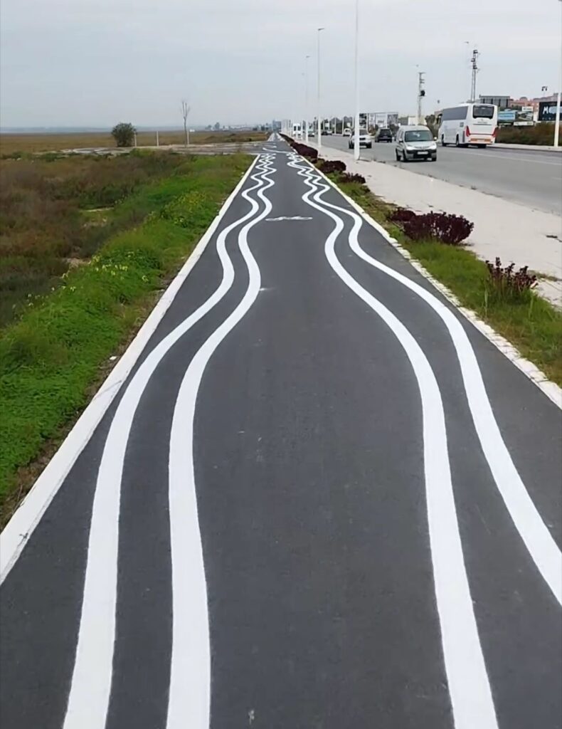 The funny and bizarre wavy bike lanes spain, which sparked debate online.