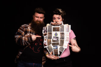 A bearded contestant for the Beard and Moustache International Championship competition held at the Drygate Brewery in Glasgow, Scotland.