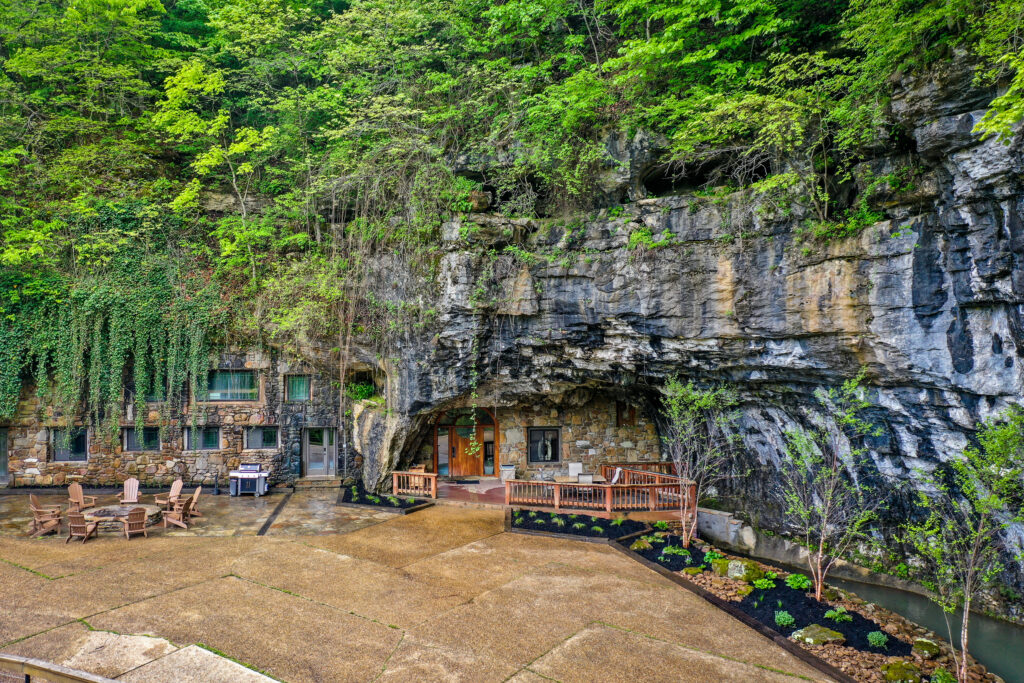 former bomb shelter turned into holiday getaway for doomsday preppers and tourists in Ozark Mountains, Parthenon, Arkansas.