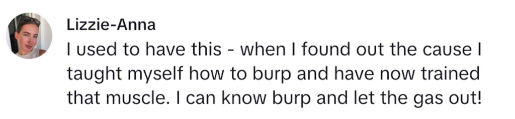 A social media user reacts to Dr Sooj revealing a bizarre condition called ‘no burp syndrome’.