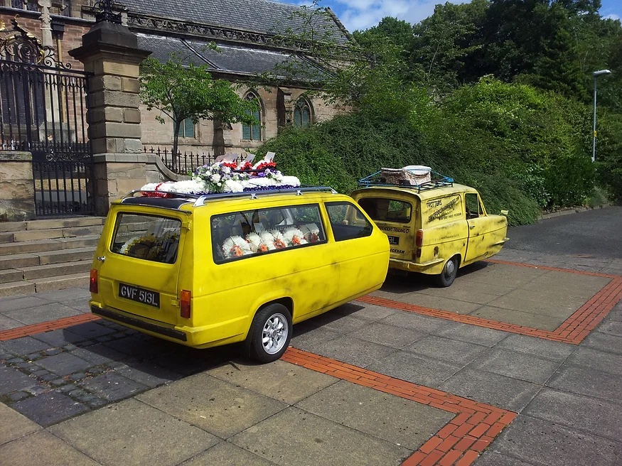 Darren Abey the man who transferred Three-Wheeler that resemble Del Boy’s van into a ride fit for a funeral.