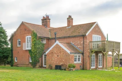 Farmhouse with stables, 141 acres and its own private BEACH is available for sale in the village of Ramsholt, near Ipswich.