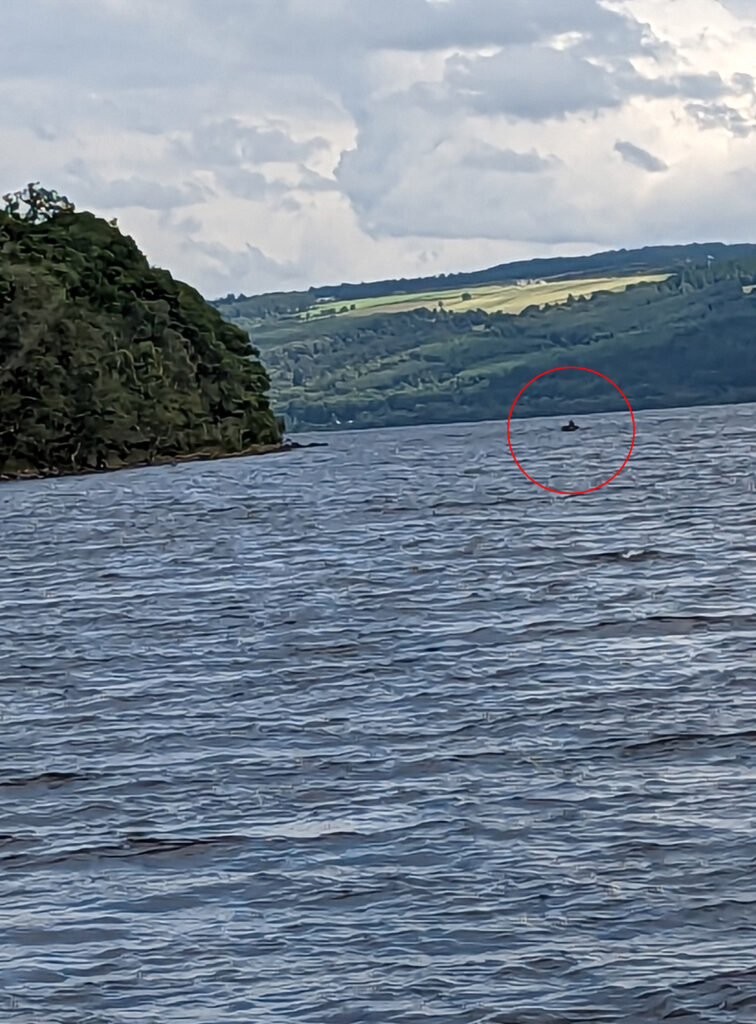 Richard Story’s photo of the ‘Loch Ness Monster’ terrifying creature sighted in Urquhart Castle on the banks of the loch, near Inverness, Scotland.