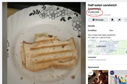 UK's most expensive sandwich on facebook marketplace for £1m.