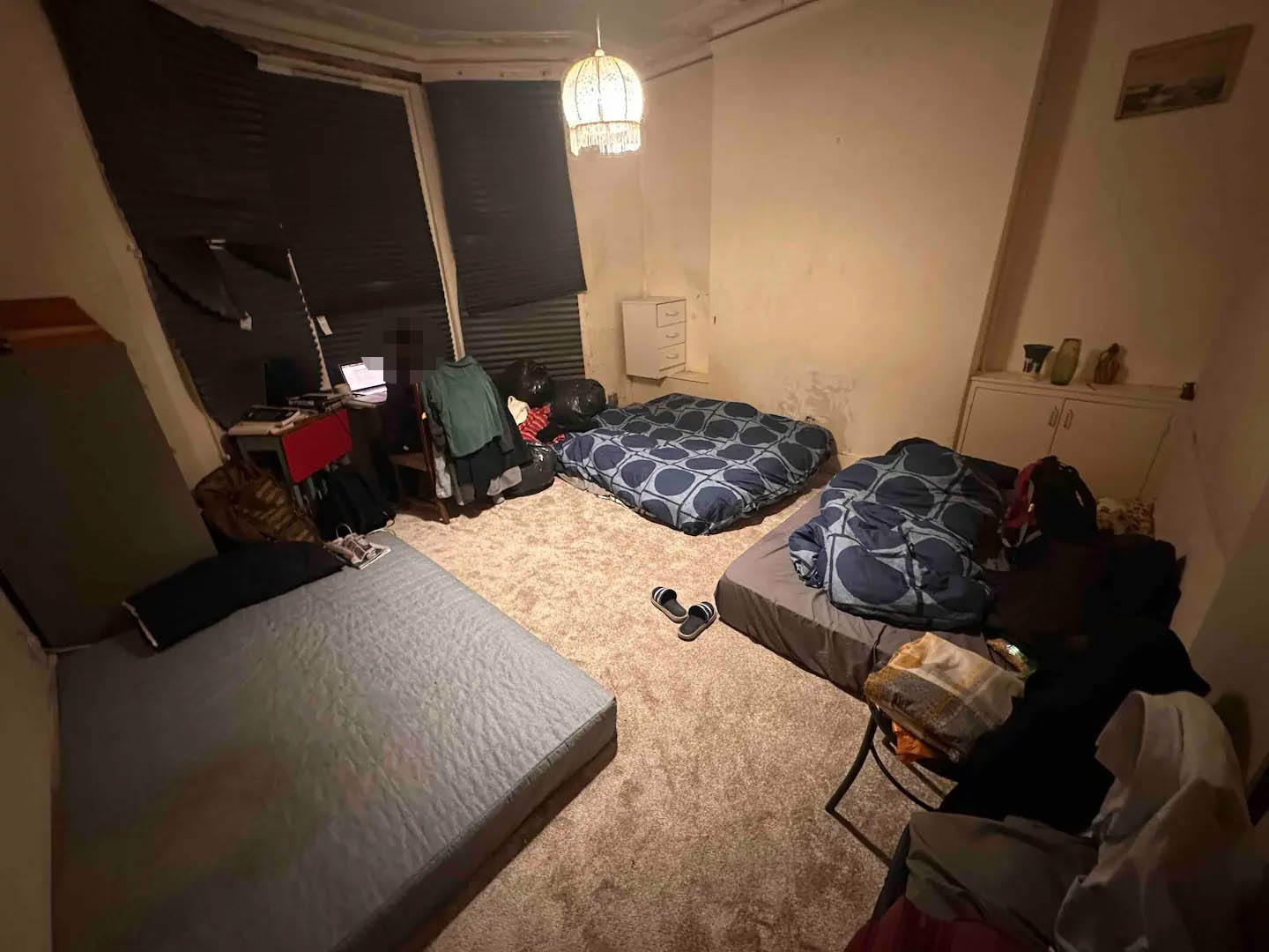 inside the bizarre listing of the London airbnb available for renting offering the chance to sleep on mattresses on the floor in a shared room.