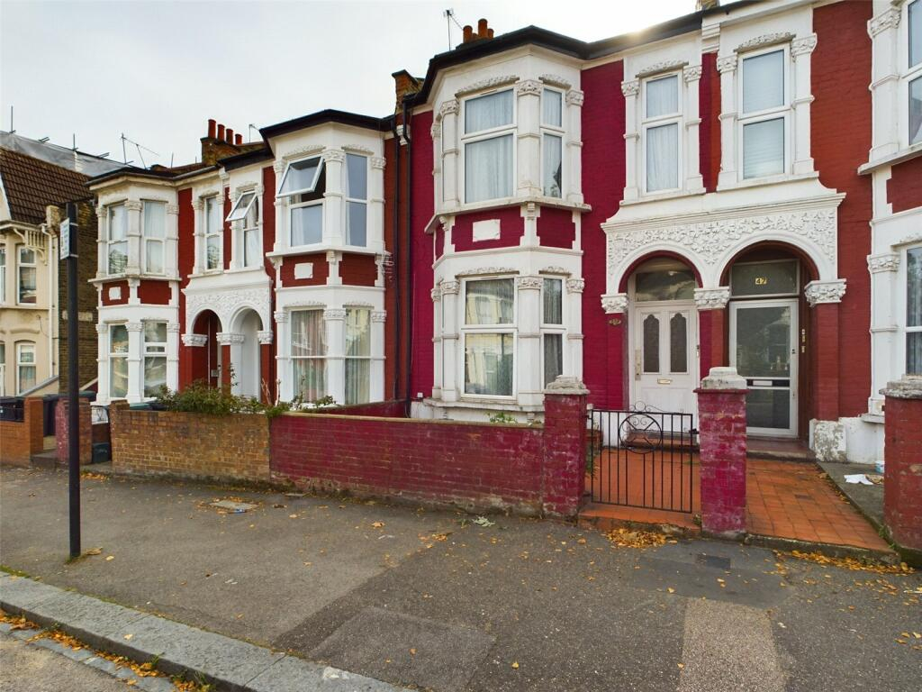 Outside the house in Harringay Ladder, London, for sale with a large price tag despite the state of the property gets mocked online.