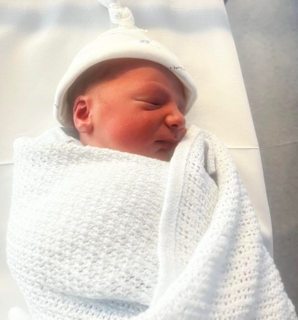 the baby which was born in a TESCO TOILETS just seconds after walking into supermarket.