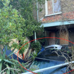 The buried car inside the property which is up for sale in in Ramsgate, Kent.