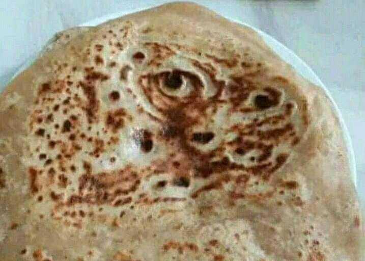 (Close up) Jabba the Hutt’s face in Bushan Jo’s pancake.