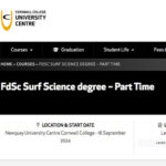 the application for Surf Science Degree on Cornwall College University Centre website will be practicing Surfing.