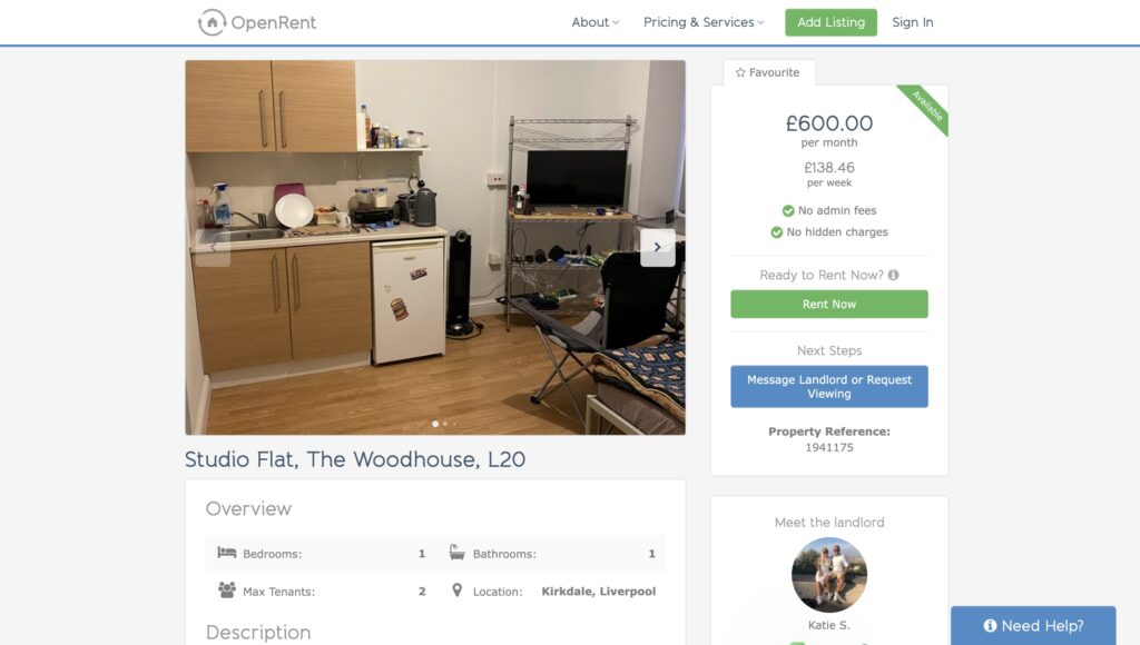 Inside the bizarre studio flat available for renting in in the Kirkdale area of Liverpool, Merseyside.