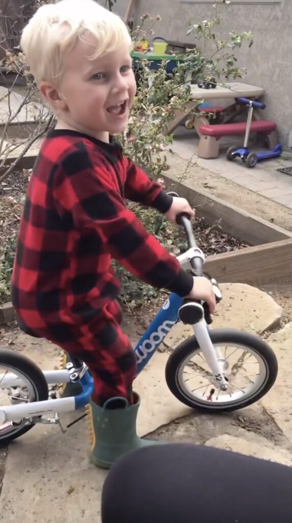 A video grab of 4-year-old Elliot Honeycutt sensation bike stunt goes viral. 
