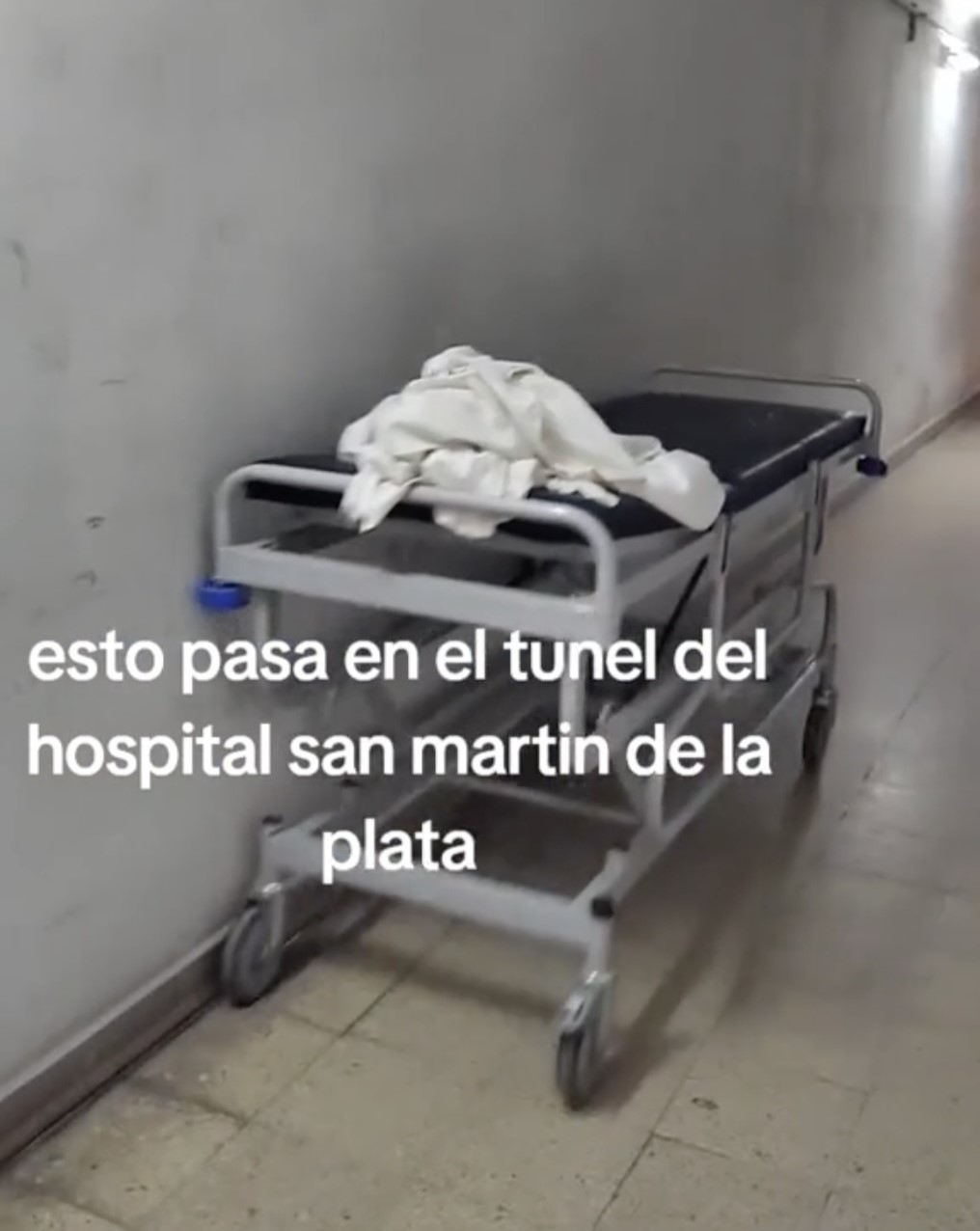 Video grab of the ‘ghost’ pushing along the hospital bed in La Plata, near Buenos Aires, Argentina.