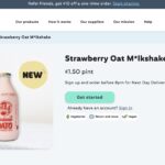 the listing for Veganuary milk on the Modern Milkman website, now available for delivery across the UK.