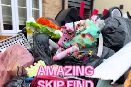 savvy woman Caroline Butler's video about finding gifts for family members by skip diving through people’s rubbish.