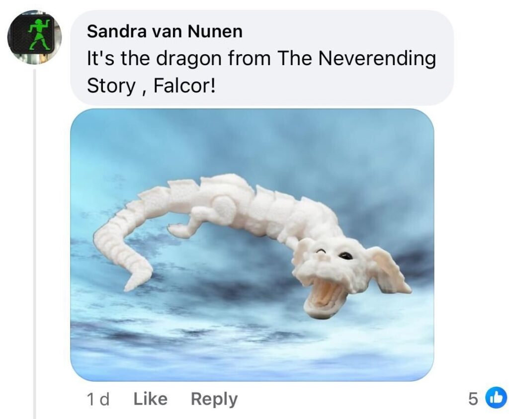 social media comment on the post of A woman in Houston, Texas, spots a dragon-shaped cloud resembling a mythical beast, coinciding with the Chinese Year of the Dragon in 2024. Social media users are awestruck, comparing it to iconic movie dragons like Falcor from The Neverending Story.