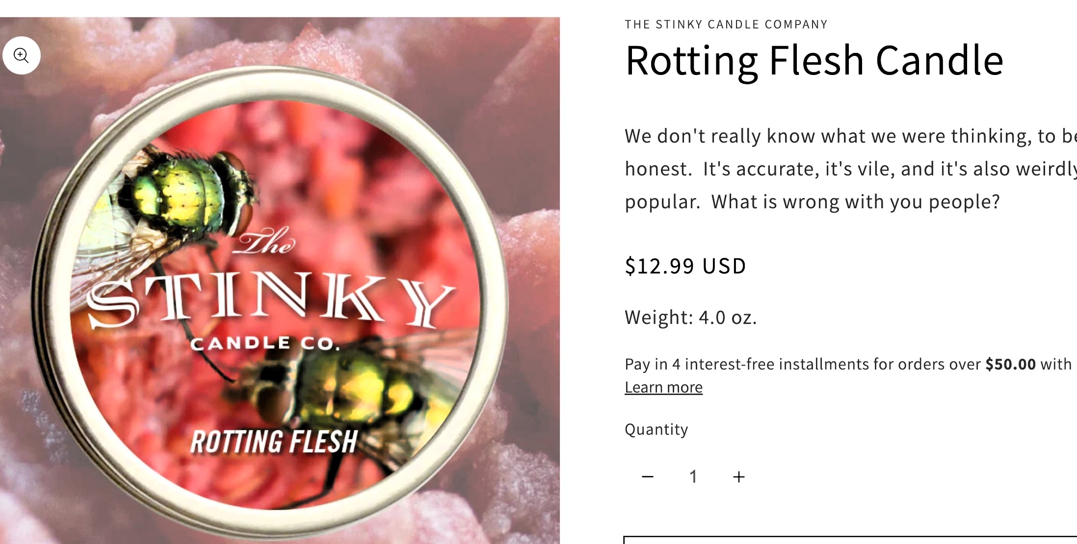 Company offers bizarre scented candles that smell like rotting flesh