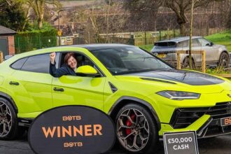 Grandma wins her brand new Lamborghini Urus S model in a competition on BOTB.com.