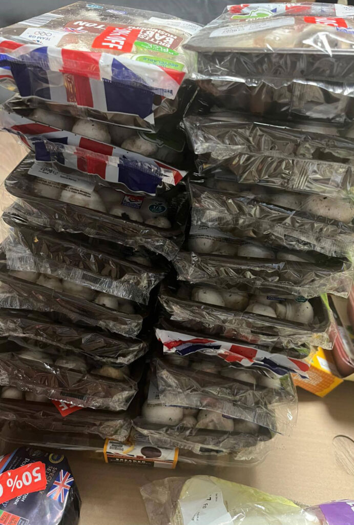 A savvy shopper receives 17 packets of mushrooms from an Aldi Too Good To Go bag, valued at £16.15 for just £6.60 goes viral on social media.