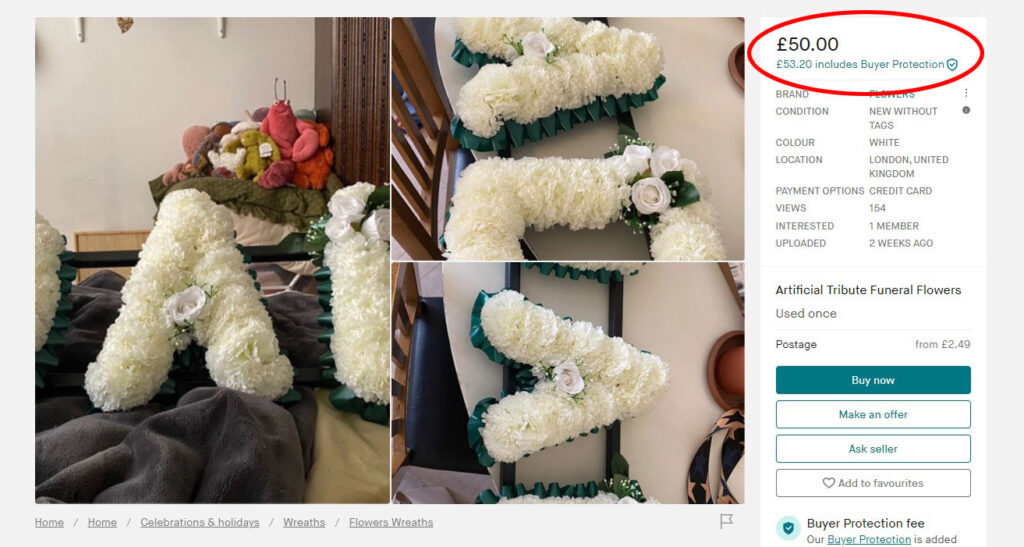 The sale of used funeral flowers on Vinted has sparked mixed reactions, with some seeing it as a practical way to reduce waste and make expensive purchases more affordable, while others find it distasteful and inappropriate.