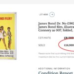 one of the rare james bond posters being sold at an auction sold by Ewbank’s auction house in Woking, Surrey.