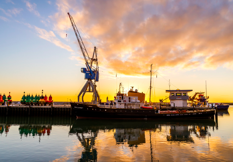 unique stay in the 'Havenkraan van Harlingen' crane in The Netherlands, offering panoramic sea views and luxurious amenities.