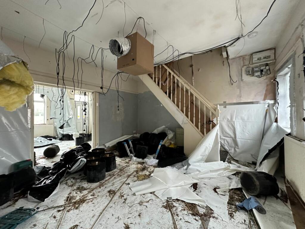 inside the property Two-bed house in Sunderland for £32,500, but it used to be a cannabis farm. Needs extensive refurbishment. Auction on March 6.
