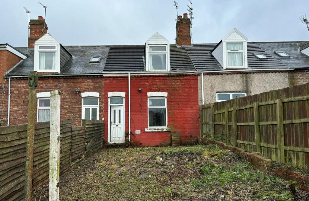 outside the property Two-bed house in Sunderland for £32,500, but it used to be a cannabis farm. Needs extensive refurbishment. Auction on March 6.