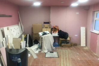 The tiny studio flat in Camberwell, south London, available for renting, comes fully furnished but is full of rubbish and lacks a kitchen.