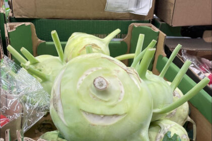 A shopper discovers a turnip resembling 'Monsters Inc' character Mike Wazowski during his weekly grocery run, leaving him amazed by the uncanny resemblance.