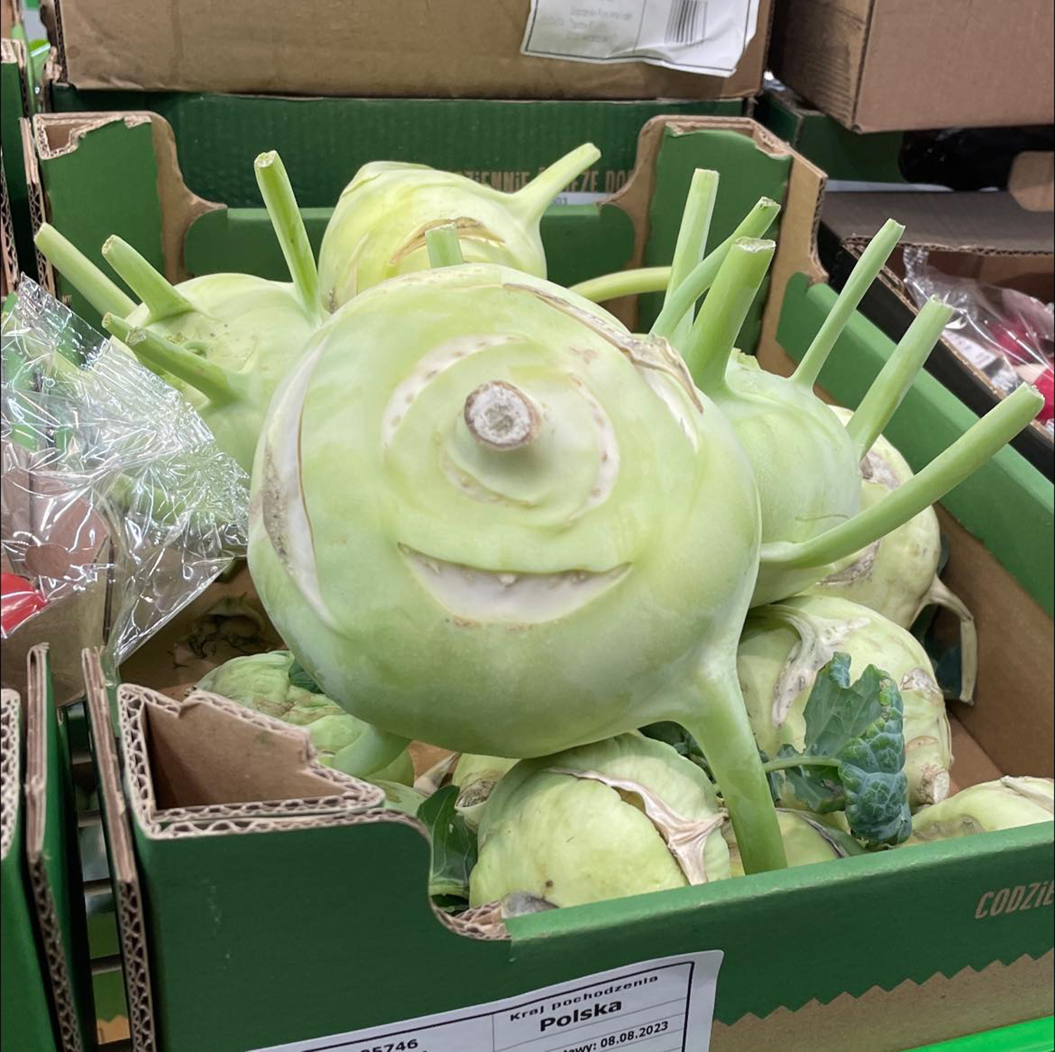A shopper discovers a turnip resembling 'Monsters Inc' character Mike Wazowski during his weekly grocery run, leaving him amazed by the uncanny resemblance.