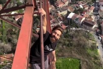 A daredevil climber scaled a power tower in Istanbul, dangling 100m above ground for an exhilarating view, capturing attention and concern online.
