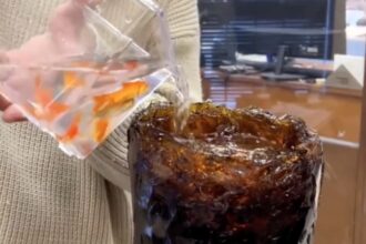A daring woman in China gets a bold haircut, with her hair fashioned into a tall bowl and live goldfish poured into the hollow. The unusual style, done by hairstylist Lao Qiao, sparks mixed reactions online, with some finding it creative while others criticize it as cruel.